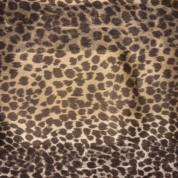 NWT 100% Silk neckerchief scarf animal cheetah print brown stocking stuffer - Picture 2 of 3